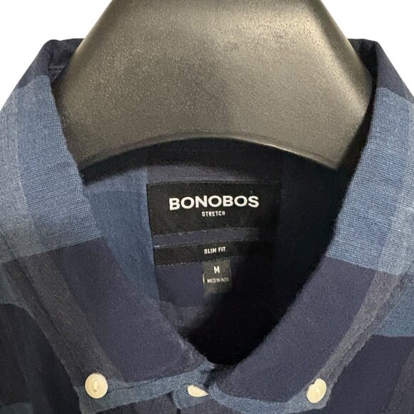 Bonobos Plaid Slim Fit Mens Medium Long Sleeve Button Down Shirt Checkered - Picture 4 of 6